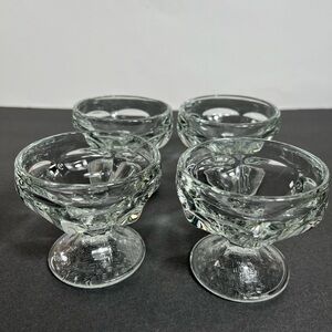 Libbey Fountainware Bowls Set of 4 Dessert Sherbet Stemmed Glass Footed Dish